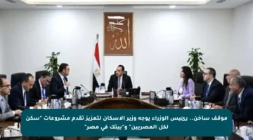 موقف ساخن.. رئيس الوزراء يوجه وزير الإسكان لتعزيز تقدم مشروعات “سكن لكل المصريين” و”بيتك فى مصر”